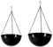 HLTER 2pcs Large Hanging Planters for Outdoor Indoor Plants, Metal Hanging Planter Basket with Chain and Hooks Disco Ball Hanging Planter, Black