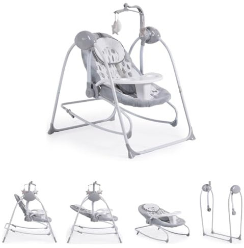 Moni Elektrische Liege Rhea 2-in-1, Musik, Schaukelstuhl, Fernbedienung, Farbe: Grau