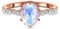 Bishilin Mondstein Ring Silber 925 Damen, Eheringe 6-Steg-Krappenfassung mit Oval Mondstein Verlobungsring Nickelfrei Hochzeitsring Rosegold Größe 54 (17.2)