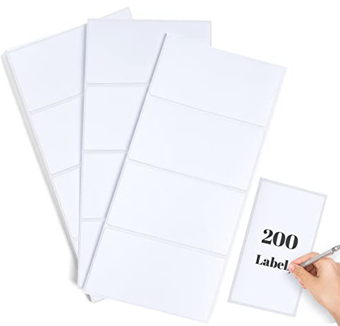 200 x White Sticky Labels, Large Self Adhesive Address Labels, 100x50mm, 4 X 2 Blank Postage Parcel Stickers, Easy to Write-on