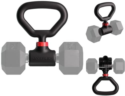 Jayflex Hyperbell Drehbarer Kettlebell-Griff für Hanteln – verstellbares Gewicht, Hantelgriffe für die Arbeit von zu Hause Fitness – 45,4 kg Kapazitätskonverter für Kettlebells und Heimtraining