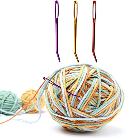 Agujas de lana para coser tejer, 3 agujas de hilo, agujas de tapicería, agujas de coser para lana, ojo grande, para ganchillo, aguja de macramé, para manualidades