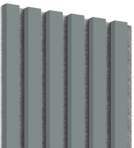 KLEMP Wandpaneele – Lamellenleisten aus MDF auf Filz 30x275 cm, Wandverkleidung zur Montage mit Kleber oder Klebeband auf schwarzem Untergrund 6er-set Khaki