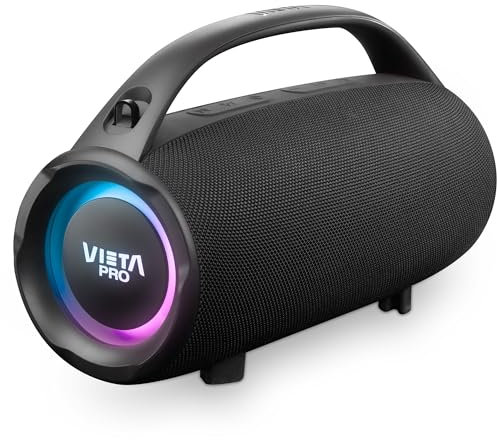 Vieta Pro Cassa Bluetooth 5.3 Portatile Potente da 100W, Resistente all'Acqua, Batteria da 15 ore e Radio FM. Altoparlante Grande con TWS, Aux-In, USB-C e Luci LED | MiniThunder