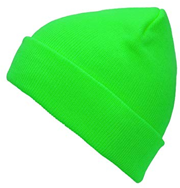 Durio Winter Beanie Mütze Wintermütze Herren Damen Unisex Strickmütze Laufmützen Fluoreszierendes Grün Einheitsgröße