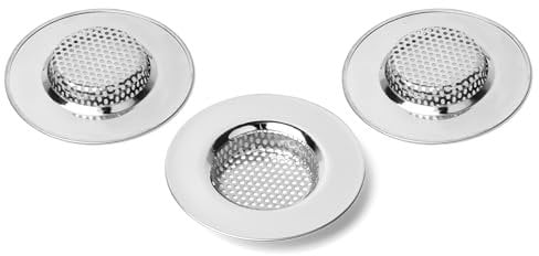 Qinglele Colador de desagüe, colador de Fregadero de Cocina, colador de Acero Inoxidable, para Evitar obstrucciones, diámetro Exterior de 7 cm, 3 Unidades (pequeño)