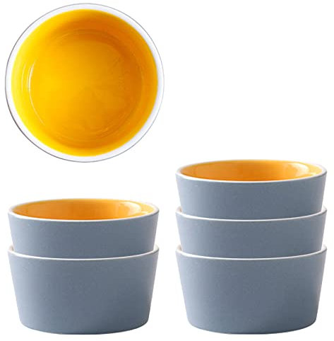 Soup Bowl,Rice Bowl,reakfast Bowl,Ramekins Set, 120ml, Creme Brulee Ramekins, Souffle Dish Oven Proof Dishes, Souffle Ramekins, Ramekins For Air Fryer-green-Set of 8 ( Color : Blue and Yellow , Size :