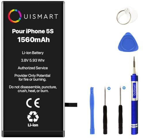 OUISMART® Batterie pour IPHONE 5S Interne Neuve DE Remplacement avec Outils