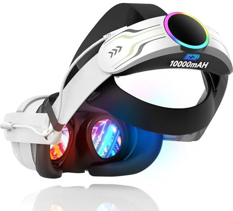 Bioherm Head Strap with Battery for Meta/Oculus Quest 3, 10000mAh Battery Pack for Extended 8 Hrs of Playtime, Fast Charging VR Power, Adjustable Elite Strap Enhanced Support and Balance in VR, Q8L-3