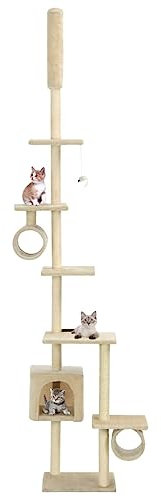 Pet Supplies-Cat Tree with Sisal Scratching Posts 260 cm Beige-Animals & Pet Supplies