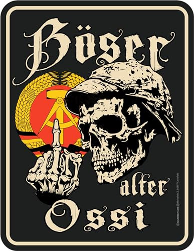 Deko Blechschild für DDR Rentner: Böser alter Ossi