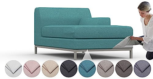 comfortly Bezug für Kramfors Chaiselongue mit Armlehne, rechts, Ersatz-Schonbezug, strapazierfähig, 2-teilig, leicht zu reinigen und zu ersetzen, Kaschmir-Mischgewebe, Beige (Petrol)