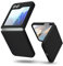 oakxco für Samsung Galaxy Z Flip 5 Hülle Silikon mit Kameraschutz, Dünn Bunt Gummi Gel Einfarbig Schutz Handyhülle, Weich Slim Matt Handy Hülle, Cute Elegant Schutzhülle für Mädchen Männer, Schwarz
