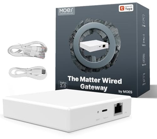 MOES Matter Smart Gateway, Zigbee Hub para Dispositivos Tuya ZigBee, Compatible con Apple Homekit y Smart Thing, Alexa, Google Home