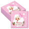 RUSPEPA 50 Stück rosa Weihnachtsservietten mit Weihnachtsmannmotiv – Einweg-3-lagige Lunchserviette aus Papier, rosa Weihnachtsmann mit Frohe Weihnachten – 16,5 x 16,5 cm/33 x 33 cm (aufgeklappt)