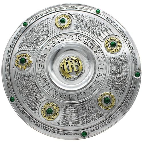 Huadafun Trofeo dei Campioni della Bundesliga 2024 Trofei di Piatti di Insalata Replica di Calcio da Collezione Souvenir Bar Ufficio Casa Regali Ornamentali per i Fan