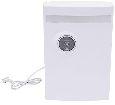 HOARLICN Elektrisch Entfeuchter, 10l Luftentfeuchter Raumentfeuchter Portable Electric Silent Dehumidifier Bautrockner Trockner Elektrisch Lufttrockner Mit Zwei Temperatur Und Feuchtigkeitssensoren