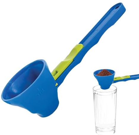 Cuillère à mesurer avec entonnoir, doseur original, entonnoir à mesurer, entonnoir avec poignée plus longue pour poudre, cuillères doseuses, cuillère à café , pelle à entonnoir pour poudre