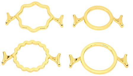 Wachssiegel-Formen, Robust, für die Herstellung von Kartenumschlägen, Ringe aus Goldfarbener Zinklegierung, 4 Stück, 0,98 Zoll, 1,18 Zoll Stempel