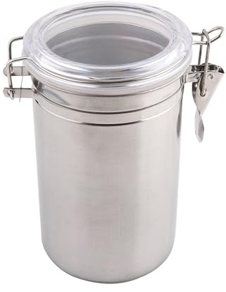 Kaffeedose Kanisterset , Luftdichte Kaffeebehälter , Kaffeedosen Teedosen Set , Kaffeebohnen Behälter Edelstahlbehälter Lagerung Edelstahl Für Kaffeebohnen/Pulver/Tee/Nüsse/Kakao (Silver, One Size)