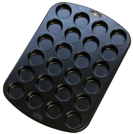 sopomarkt24 Backform Backblech Push Up Cake Mini Kuchen 24er Cupcakes Muffinförmchen Kuchen am Stiel Mini Whoopie Pies Backform Creativ Antihaftbeschichtet Hitzebeständig bis 250°C Schwarz