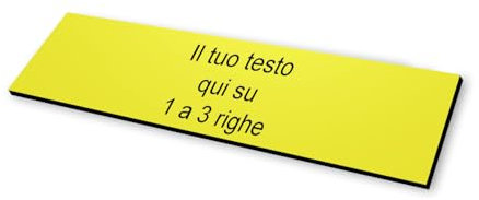 DELTA-SIGNALETIQUE.COM - Piatta personalizzata autoadesiva, acrilico giallo, 10 x 2,5 cm, per codice CIN, esterno, permanente