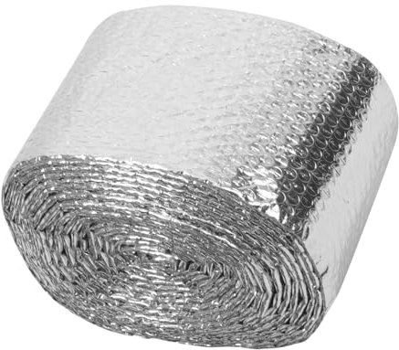 1 Rotolo Barriera termica in lamina isolamento dell'avvolgimento del tubo bolla di foglio di alluminio isolante pellicola isolante finestre isolante termico riflettente Silver SEWOART