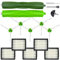 Kit accessori ricambio per iRobot Roomba i/E Series i1 i1+ i2 i2+ i3 i3+ i4 i4+ i5 i5+ i6 i6+ i7 i7+ i8 i8+, e5/e6 – 1 spazzola principale, 5 spazzole laterali verdi, 5 filtri, 1 ruota anteriore
