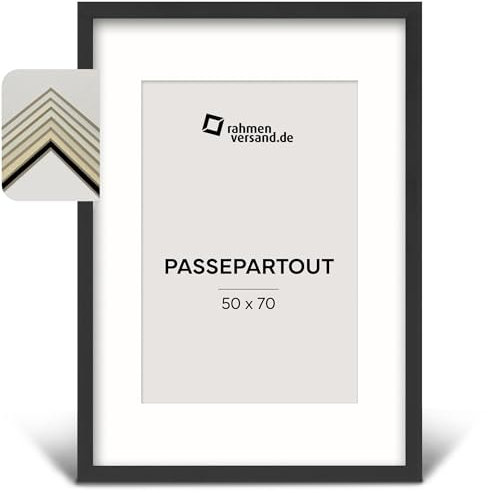 Passepartout 50x70 cm/Schrägschnitt-Passepartouts nach Maß für Bilderrahmen/Klassischer 1,5mm Karton in Weiß (6000) / Innenmaße: 40x50cm