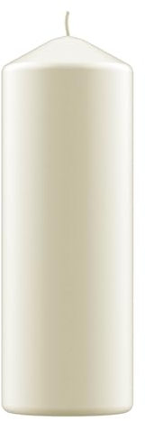 Stumpenkerze Taufkerze weiß - H 22,5 cm Ø 8 cm | 100% Paraffin, 830g - ca. 95h Brenndauer | Große Kerze zum Verzieren & Basteln - hochwertig mit Bodenlabel - pajoma®