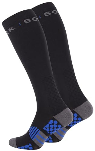 STARK SOUL COMPRESSoxx – Unisex Kompressions-Sportsocken für Laufen, Fitness & Reisen - Schwarz, GR. 35-38