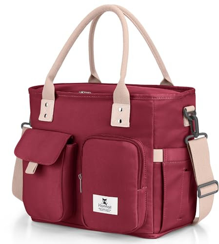 Hafmall Borsa Termica Porta Pranzo 18L con Spalla Regolabile, Borsa Porta Pranzo Impermeabile, Borsa Frigo Pranzo per Picnic,Lavoro, Scuola, Viaggio, Campeggio, Mare (Rosso)