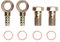 Kit de raccords de boulons cannelés pour tuyau banjo en acier inoxydable M14 x 1,5 mm pour liquide de refroidissement à eau, boulon banjo pour tuyau de liquide de refroidissement