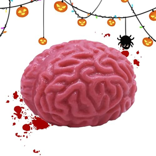 Stress-Spielzeug für das Gehirn, Halloween-Squish-Spielzeug, langsames und realistisches Quetschspielzeug für Halloween, falsches Gehirn, Anti-Stress-Bälle, weiche und gruselige Gel-Kugeln
