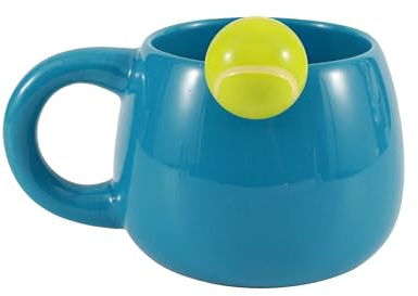 I-TOTAL® - Keramiktasse mit Tiermotiv aus Keramik am Rand, Tasse für Tee oder Kaffee (TENNIS)