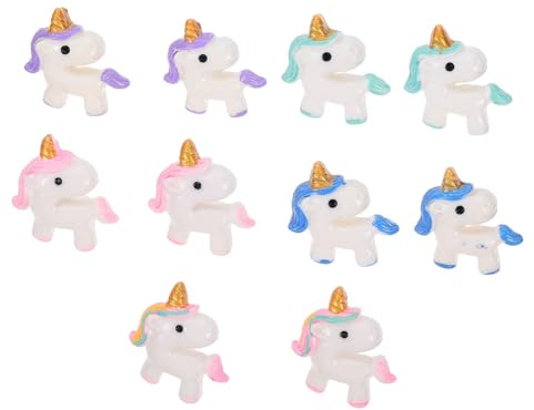 Einhorn Kunstharz Cartoon Reißzwecken 10 Stück für Notiztafeln | Dekorative Stecknadeln zum Markieren und Fixieren, Niedliche Motive für Büro, Schule und Kalender