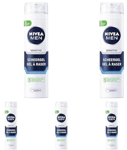 NIVEA Sensitive Rasiergel, 200 ml 81740 (Packung mit 5)