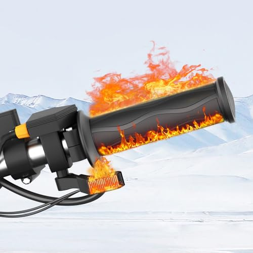 OXWIND Heated Grip with Thumb Warmer Kit, Heated ATV Grips, 12V 7/8 Electric Heating Motorcycle Hand Warmer, 5 +1 Heat Settings, IP67 Waterproof, Handlebar Heater Riding Gear Accessories