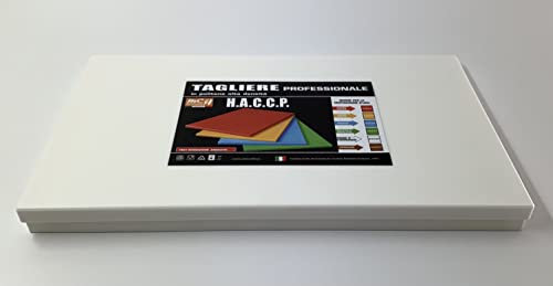 MC Ristorazione - Tagliere Bianco da cucina H.A.C.C.P. in polietilene, 50x40x2, professionale, 1 pz Made in Italy.