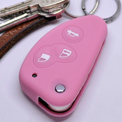 Soft Case Schutz Hülle Auto Schlüssel 3 Tasten für Alfa Romeo 156 147 GT 97-10 / Farbe Pink