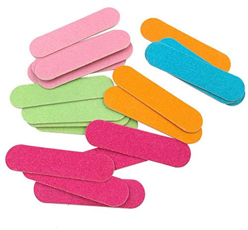 Teensery Mini Nail File, 50 Pcs Disposable Nail Files Colorful Emery Boards for Home or Professional Usage, Random Color
