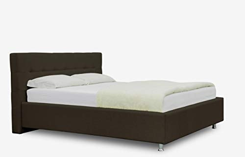 ES Design 08 Polsterbett Lion mit 5 Jahren Garantie, EIN hochwertiges Bett, Lattenrost und Stauraum (braun 28, 140 x 200 cm)