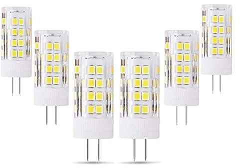ZFQ 6er-Pack G4 AC/DC 12V LED Leuchtmittel, 5 Watt, 500 Lumen, Kaltweiß 6000 K, 360 Grad Abstrahlwinkel, entspricht 50 W G4 Halogen Glühlampe, Nicht Dimmbar