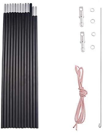 BRILLIANCE4U Zeltstangen, Ersatz, 4,8 m, 7,6 cm, 9,5 cm, passend für Innen- und Außenzelte, 7001 T6 beheiztes Aluminium-Zeltstangen-Reparaturset, leichte Zeltstange, Außendurchmesser 9,5 mm, 2 Stangen