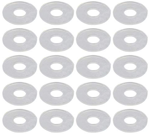 Othmro Nylon Flache Unterlegscheiben M6 18 mm OD 6 mm ID 0,9 mm Dicke Dichtung für Wasserhahn Rohr Wasserschlauch, transparent, 50 Stück