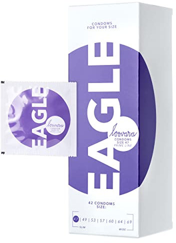 Loovara Kondome mit Gleitmittel 42 Stück - Größe XS 47 mm - Präservative für mehr Fun & Feeling beim Sex - Vegan, Fair Rubber, Transparent-Naturfarben mit Reservoir - XXL Box