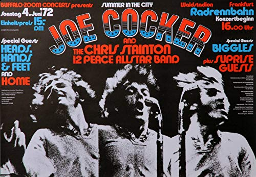 Premium Poster/Plakat | DIN A1 | Wanddeko | Live Konzert Veranstaltung » All The Best Open Air Festival´s - Joe Cocker, Frankfurt 1972 «
