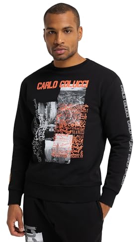 Carlo Colucci Herren Sweatshirt Schwarz S