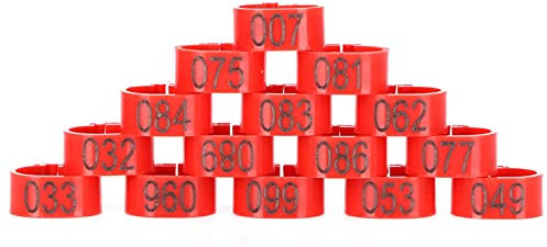 Mutuer Taubenring , 100 Stück Tauben identifizieren Ring 001-100 Nummerierter Geflügelbeinring Vogelbeinbänder Fußring(10mm)