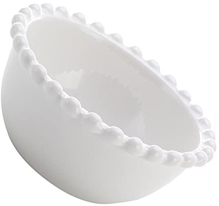 Cabilock Saladiers en céramique avec perles françaises - En porcelaine - Pour soupe, céréales, crème et blanc